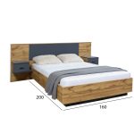 ΣΕΤ ΚΡΕΒΑΤΟΚΑΜΑΡΑΣ 5ΤΜΧ CARYS HM10888.12 ΜΕΛΑΜΙΝΗ ΣΕ ΦΥΣΙΚΟ ΞΥΛΟΥ/ΓΚΡΙ - Image 3