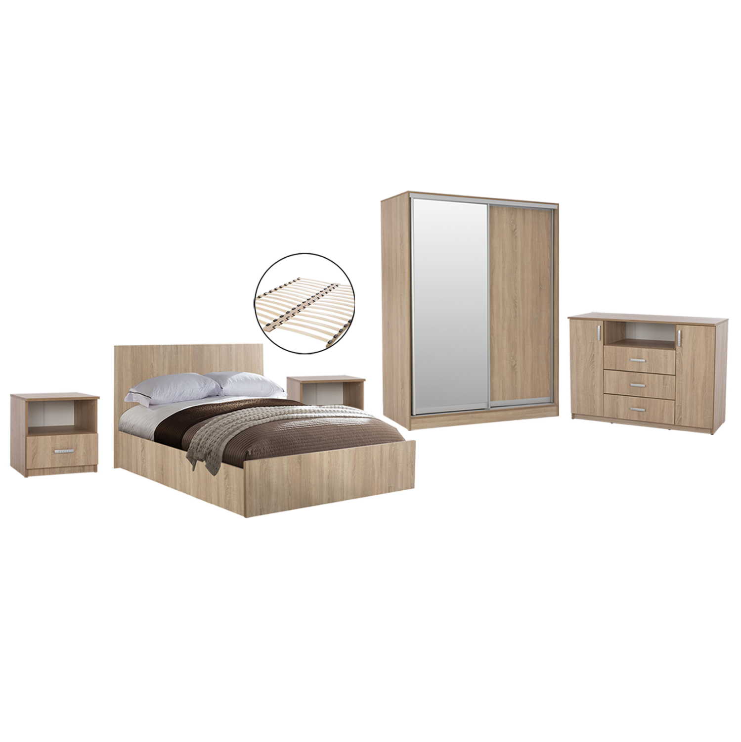 set-krebatokamaras-6tmch-fb911759-melami ΣΕΤ ΚΡΕΒΑΤΟΚΑΜΑΡΑΣ 6ΤΜΧ ADLER HM11759 ΜΕΛΑΜΙΝΗ SONAMA OAK-ΓΙΑ ΣΤΡΩΜΑ 160x200εκ - Image 1