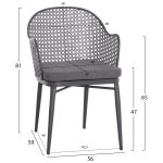ΣΕΤ LOUNGE 3TMX ΕΞ.ΧΩΡΟΥ OREGO HM21107.01 ΑΛΟΥΜΙΝΙΟ & ΜΕΤΑΛΛΟ ΣΕ ΣΚΟΥΡΟ ΓΚΡΙ - Image 2