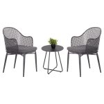 ΣΕΤ LOUNGE 3TMX ΕΞ.ΧΩΡΟΥ OREGO HM21107.01 ΑΛΟΥΜΙΝΙΟ & ΜΕΤΑΛΛΟ ΣΕ ΣΚΟΥΡΟ ΓΚΡΙ