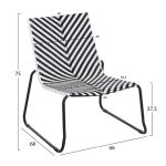 ΣΕΤ LOUNGE 3TMX ΕΞ.ΧΩΡΟΥ PONY HM21193 ΜΕΤΑΛΛΟ ΣΕ ΓΚΡΙ--ΣΥΝΘ.RATTAN ΣΕ ΛΕΥΚΟ-ΜΑΥΡΟ - Image 3