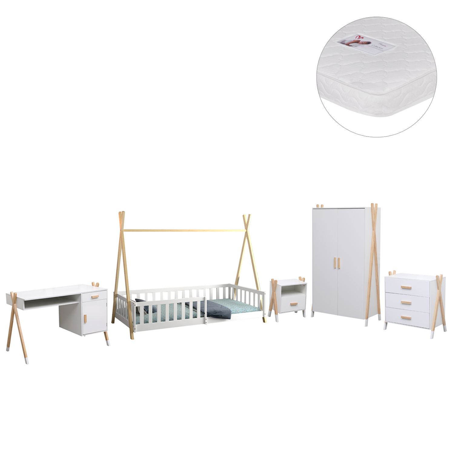 set-paidikoy-domatioy-6tmx-fb921337-xylo ΣΕΤ ΠΑΙΔΙΚΟΥ ΔΩΜΑΤΙΟΥ 6TMX PASCHAL HM21337 ΞΥΛΟ ΠΕΥΚΟΥ--ΜΕΛΑΜΙΝΗ-ΛΕΥΚΟ - Image 1