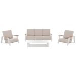 ΣΕΤ ΣΑΛΟΝΙ 4ΤΜΧ LAITH HM6551.02 ΑΛΟΥΜΙΝΙΟ & ΜΑΞΙΛΑΡΙΑ ΣΕ ΚΡΕΜ
