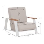 ΣΕΤ ΣΑΛΟΝΙ 4ΤΜΧ LAITH HM6551.02 ΑΛΟΥΜΙΝΙΟ & ΜΑΞΙΛΑΡΙΑ ΣΕ ΚΡΕΜ - Image 3
