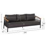 ΣΕΤ ΣΑΛΟΝΙ 5ΤΜΧ STREAM HM6426.01 ΑΝΘΡΑΚΙ ΑΛΟΥΜΙΝΙΟ-STRAP ΣΧΟΙΝΙ-OLEFIN - Image 2