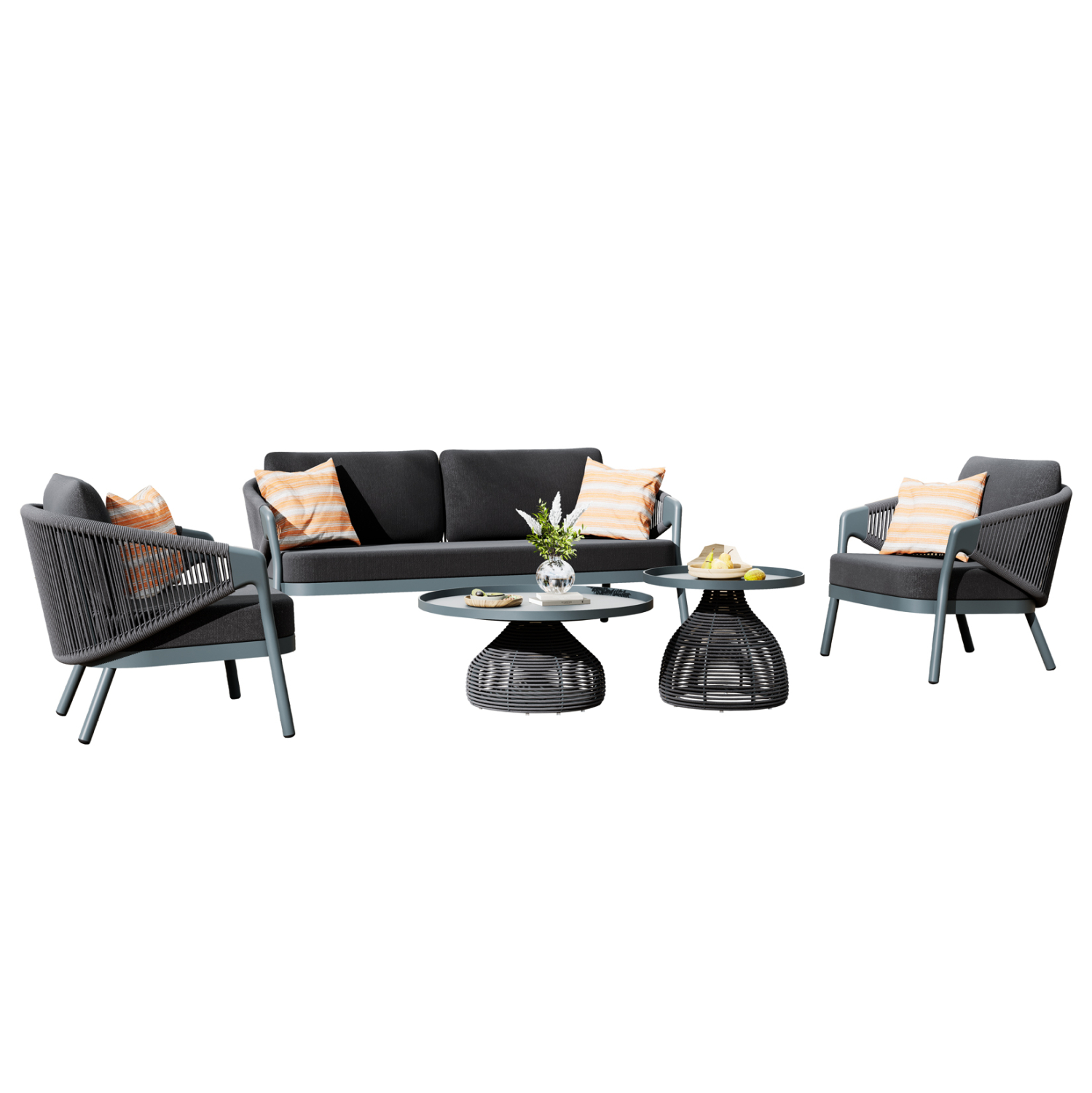 set-saloni-5tmch-fb9647301-skoyro-gkri-a ΣΕΤ ΣΑΛΟΝΙ 5ΤΜΧ DRISCOLL ΗM6473.01 ΣΚΟΥΡΟ ΓΚΡΙ ΑΛΟΥΜΙΝΙΟ-ΣΧΟΙΝΙ-OLEFIN ΥΦΑΣΜΑ - Image 1