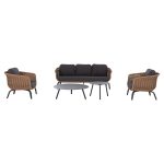 ΣΕΤ ΣΑΛΟΝΙ 5ΤΜΧ STERN HM6555.01 ΓΚΡΙ ΑΛΟΥΜΙΝΙΟ & OLEFIN--TWIST WICKER ΣΕ ΦΥΣΙΚΟ - Image 5