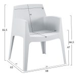 ΣΕΤ ΣΑΛΟΝΙ ΕΞ.ΧΩΡΟΥ 4ΤΜΧ SLEEK HM21268.01 ΛΕΥΚΟ ΠΟΛΥΠΡΟΠΥΛΕΝΙΟ - Image 3