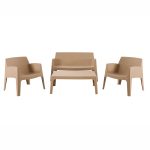 ΣΕΤ ΣΑΛΟΝΙ ΕΞ.ΧΩΡΟΥ 4ΤΜΧ SLEEK HM21268.03 ΚΑΠΟΥΤΣΙΝΟ ΠΟΛΥΠΡΟΠΥΛΕΝΙΟ
