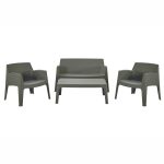 ΣΕΤ ΣΑΛΟΝΙ ΕΞ.ΧΩΡΟΥ 4ΤΜΧ SLEEK HM21268.05 DARK OLIVE GREEN ΠΟΛΥΠΡΟΠΥΛΕΝΙΟ