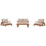 ΣΕΤ ΣΑΛΟΝΙ LOUNGE 4ΤΜΧ MIREX HM6521 ΞΥΛΟ ΑΚΑΚΙΑΣ--ΠΟΛΥΕΣΤΕΡΙΚΑ ΜΑΞΙΛΑΡΙΑ ΕΚΡΟΥ