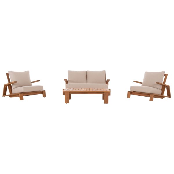 ΣΕΤ ΣΑΛΟΝΙ LOUNGE 4ΤΜΧ MIREX HM6521 ΞΥΛΟ ΑΚΑΚΙΑΣ--ΠΟΛΥΕΣΤΕΡΙΚΑ ΜΑΞΙΛΑΡΙΑ ΕΚΡΟΥ