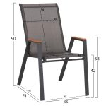 ΣΕΤ ΤΡΑΠΕΖΑΡΙΑΣ 5ΤΜΧ BECK HM10729.01 ΚΑΡΕΚΛΕΣ ΜΕΤΑΛΛΙΚΕΣ & ΤΡΑΠΕΖΙ 140x80εκ ΓΚΡΙ - Image 3