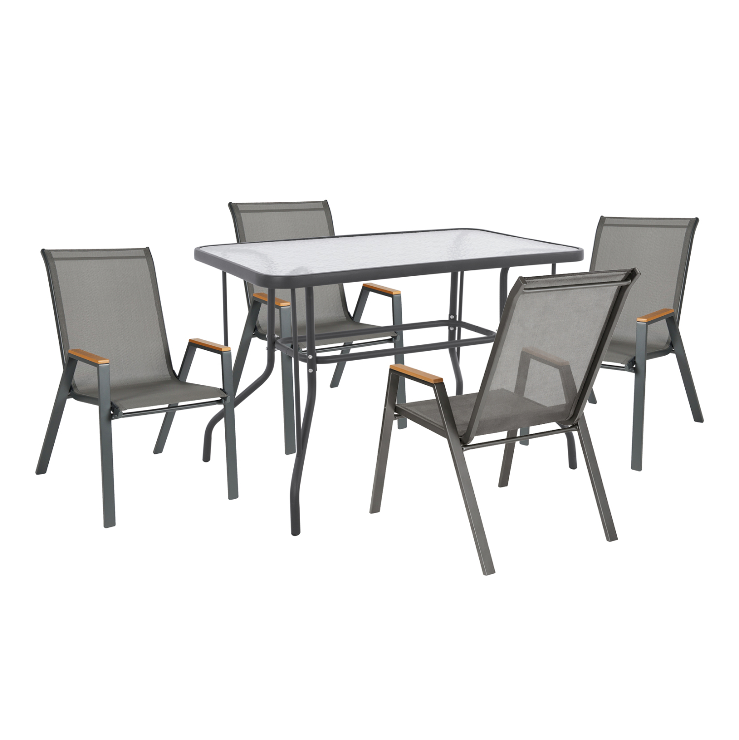 set-trapezarias-5tmch-fb91083501-karekle ΣΕΤ ΤΡΑΠΕΖΑΡΙΑΣ 5ΤΜΧ LEONE HM10835.01 ΚΑΡΕΚΛΕΣ ΜΕΤΑΛΛΙΚΕΣ & ΤΡΑΠΕΖΙ 110x60εκ ΓΚΡΙ - Image 1