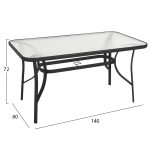 ΣΕΤ ΤΡΑΠΕΖΑΡΙΑΣ 5ΤΜΧ BRUNO HM10894.03 ΜΕΤΑΛΛΟ & TEXTILENE-- ΜΑΥΡΟ - Image 2