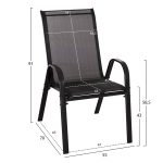 ΣΕΤ ΤΡΑΠΕΖΑΡΙΑΣ 5ΤΜΧ BRUNO HM5201.03 ΜΑΥΡΟ ΜΕΤΑΛΛΙΚΟ & TEXTILENE - Image 3