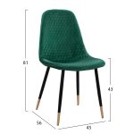 ΣΕΤ ΤΡΑΠΕΖΑΡΙΑΣ 5ΤΜΧ ALIZA HM11196.03 MDF TOP-ΒΕΛΟΥΔΟ ΚΥΠΑΡΙΣΣΙ & ΜΕΤΑΛΛΟ ΜΑΥΡΟ - Image 3