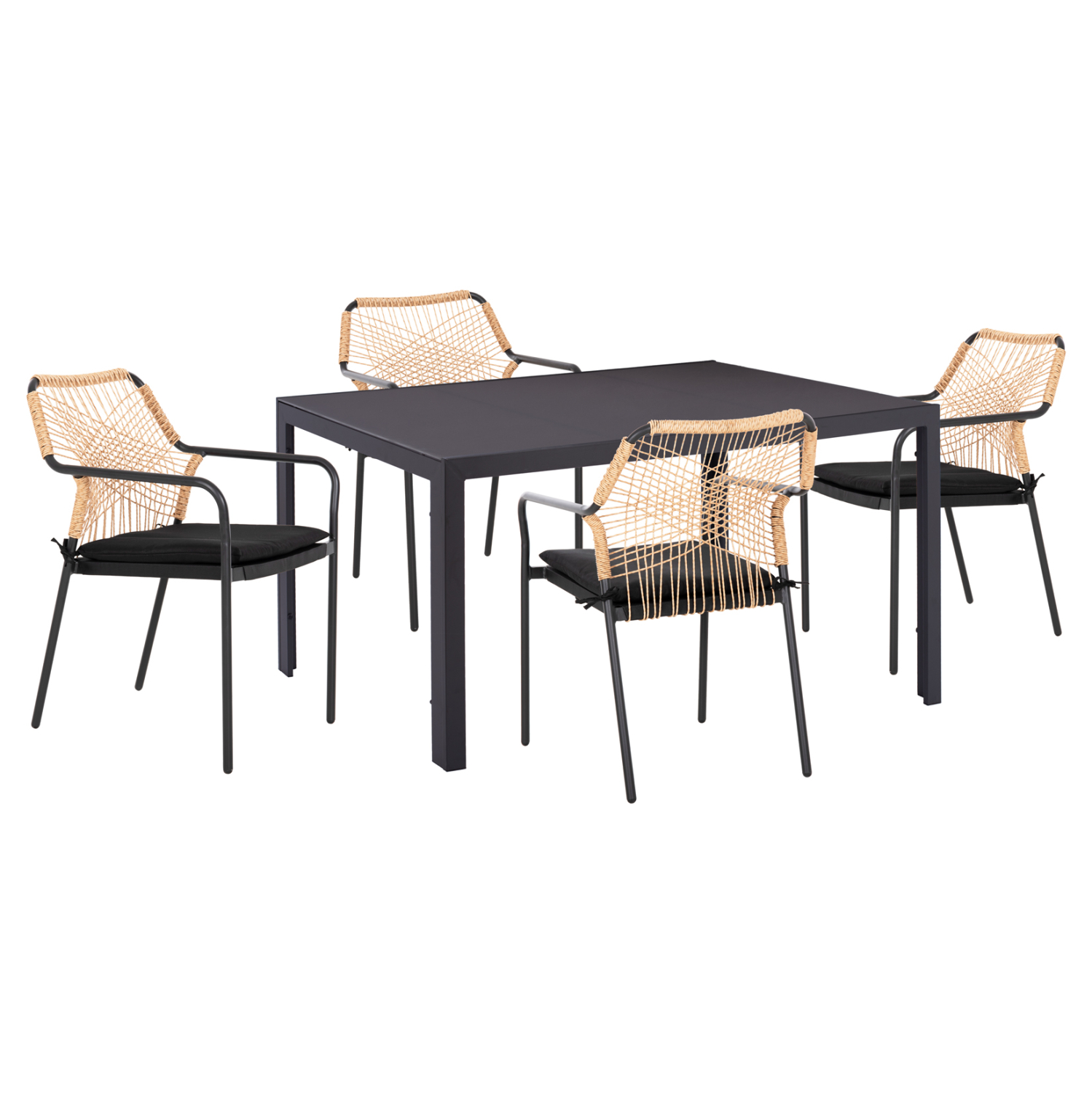 set-trapezarias-5tmch-fb92100501-karekle ΣΕΤ ΤΡΑΠΕΖΑΡΙΑΣ 5ΤΜΧ OFER HM21005.01 ΚΑΡΕΚΛΕΣ ΑΛΟΥΜ. & ΜΕΤΑΛ.ΤΡΑΠΕΖΙ 150x90εκ--ΓΚΡΙ - Image 1