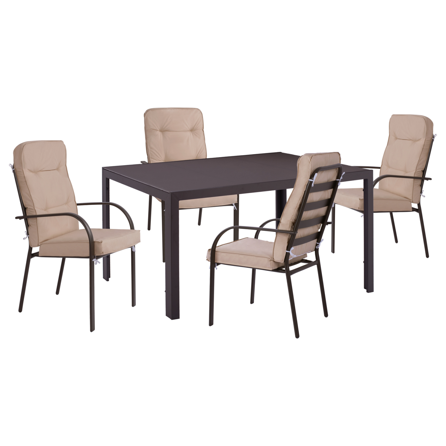 set-trapezarias-5tmch-fb921011-karekles- ΣΕΤ ΤΡΑΠΕΖΑΡΙΑΣ 5ΤΜΧ ENDIKA HM21011 ΚΑΡΕΚΛΕΣ ΜΕ ΜΑΞΙΛΑΡΙ & ΤΡΑΠΕΖΙ 150x90εκ ΚΑΦΕ - Image 1