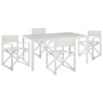 ΣΕΤ ΤΡΑΠΕΖΑΡΙΑΣ 5ΤΜΧ DUPRE HM21021 ΚΑΡΕΚΛΕΣ ΑΛΟΥΜ. & ΜΕΤΑΛ.ΤΡΑΠΕΖΙ 150x90εκ--ΛΕΥΚΟ