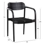 ΣΕΤ ΤΡΑΠΕΖΑΡΙΑΣ 5ΤΜΧ OSLO HM21075.01 ΣΤΡΟΓΓΥΛΟ ΤΡΑΠΕΖΙ Φ120εκ. & 4 ΚΑΡΕΚΛΕΣ-ΜΑΥΡΟ - Image 3