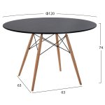 ΣΕΤ ΤΡΑΠΕΖΑΡΙΑΣ 5ΤΜΧ MAGGIE HM21187 MDF TOP & ΠΟΛΥΠΡΟΠΥΛΕΝΙΟ ΣΕ ΜΑΥΡΟ ΧΡΩΜΑ - Image 2