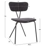 ΣΕΤ ΤΡΑΠΕΖΑΡΙΑΣ 5ΤΜΧ BROLIN HM21200 MDF TOP & ΜΕΤΑΛΛΟ ΜΑΥΡΟ-ΣΚΟΥΡΟ ΓΚΡΙ ΥΦΑΣΜΑ - Image 3