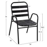 ΣΕΤ ΤΡΑΠΕΖΑΡΙΑΣ 5ΤΜΧ ADAM HM21219.01 ΚΑΡΕΚΛΕΣ ΜΕΤΑΛΛΙΚΕΣ & ΤΡΑΠΕΖΙ 110x60 ΜΑΥΡΟ - Image 3