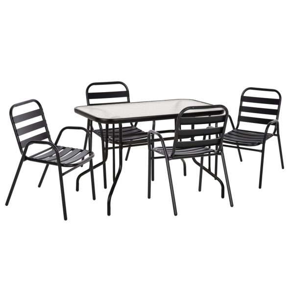ΣΕΤ ΤΡΑΠΕΖΑΡΙΑΣ 5ΤΜΧ ADAM HM21219.01 ΚΑΡΕΚΛΕΣ ΜΕΤΑΛΛΙΚΕΣ & ΤΡΑΠΕΖΙ 110x60 ΜΑΥΡΟ