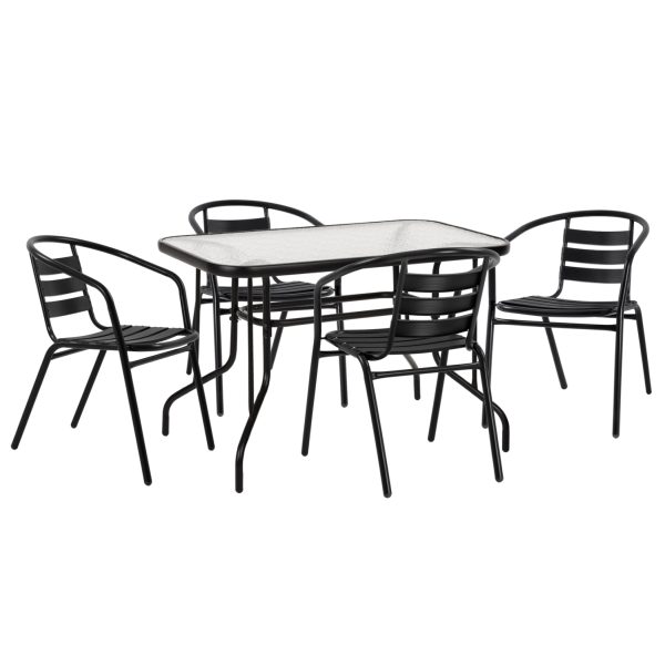 ΣΕΤ ΤΡΑΠΕΖΑΡΙΑΣ 5ΤΜΧ ADAM HM21220.03 ΚΑΡΕΚΛΕΣ ΜΕΤΑΛΛΙΚΕΣ & ΤΡΑΠΕΖΙ 110x60 ΜΑΥΡΟ