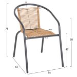 ΣΕΤ ΤΡΑΠΕΖΑΡΙΑΣ 5ΤΜΧ SWIFTER HM21222.01 ΚΑΡΕΚΛΕΣ ΜΕΤΑΛ.& ΤΡΑΠΕΖΙ 110x60 ΓΚΡΙ-ΦΥΣΙΚΟ - Image 3
