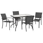 ΣΕΤ ΤΡΑΠΕΖΑΡΙΑΣ 5ΤΜΧ REDAN HM21223.01 ΤΡΑΠΕΖΙ & 4 ΠΟΛΥΘΡΟΝΕΣ ΣΕ ΜΑΥΡΟ
