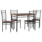 ΣΕΤ ΤΡΑΠΕΖΑΡΙΑΣ 5ΤΜΧ PEARY HM9416.11 ΜΕΤΑΛΛΟ ΜΑΥΡΟ-MDF ΚΑΡΥΔΙ 110x60x74Yεκ. - Image 4