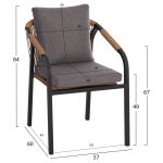 ΣΕΤ ΤΡΑΠΕΖΑΡΙΑΣ 7ΤΜΧ MAERLY HM10826.13 ΑΛΟΥΜΙΝΙΟ & ΜΑΞΙΛΑΡΙΑ ΣΚΟΥΡΟ ΓΚΡΙ--POLYWOOD - Image 3