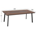 ΣΕΤ ΤΡΑΠΕΖΑΡΙΑΣ 7ΤΜΧ TABER HM10829.01 ΑΛΟΥΜΙΝΙΟ ΣΚΟΥΡΟ ΓΚΡΙ--POLYWOOD--P.E.ΣΧΟΙΝΙ - Image 2