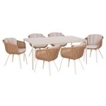 ΣΕΤ ΤΡΑΠΕΖΑΡΙΑΣ 7ΤΜΧ VICTUS HM10862.02 ΜΠΕΖ ΑΛΟΥΜ. & OLEFIN-ΛΕΥΚΟ SINTERED STONE - Image 2