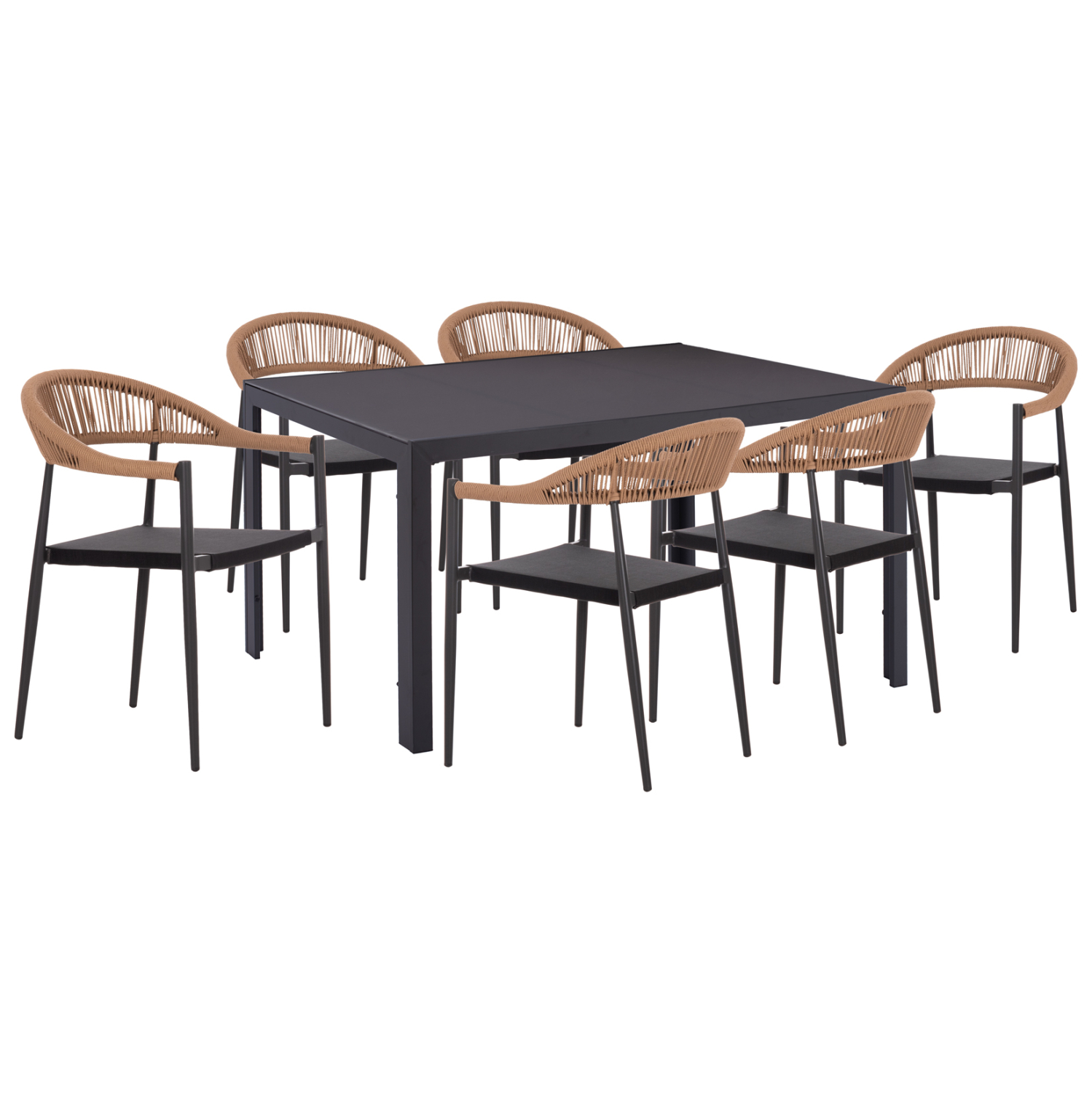 set-trapezarias-7tmch-fb91087601-trapezi ΣΕΤ ΤΡΑΠΕΖΑΡΙΑΣ 7ΤΜΧ BERG HM10876.01 ΤΡΑΠΕΖΙ ΜΕΤΑΛ.ΓΚΡΙ--ΚΑΡΕΚΛΕΣ ΑΛΟΥΜΙΝΙΟΥ - Image 1