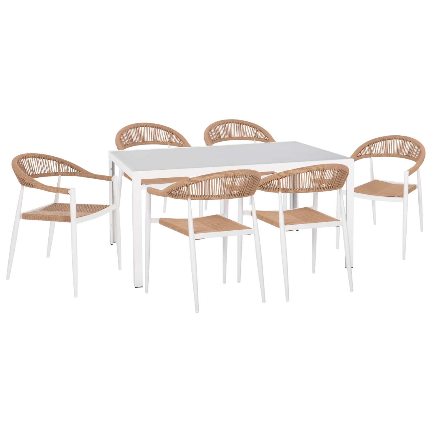 set-trapezarias-7tmch-fb91087703-trapezi ΣΕΤ ΤΡΑΠΕΖΑΡΙΑΣ 7ΤΜΧ GRET HM10877.03 ΤΡΑΠΕΖΙ ΜΕΤΑΛ.ΛΕΥΚΟ--ΚΑΡΕΚΛΕΣ ΑΛΟΥΜΙΝΙΟΥ - Image 1