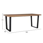 ΣΕΤ ΤΡΑΠΕΖΑΡΙΑΣ 7ΤΜΧ ASTORIA HM10933.02 MDF TOP--ΥΦΑΣΜΑ ΜΠΕΖ/ΚΑΦΕ & ΜΕΤΑΛΛΟ ΜΑΥΡΟ - Image 2