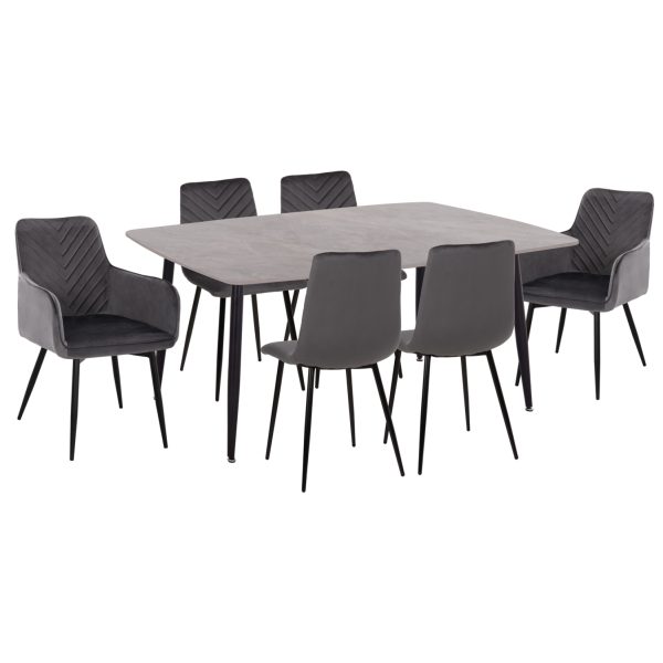 ΣΕΤ ΤΡΑΠΕΖΑΡΙΑΣ 7ΤΜΧ RAVEN HM21070.03 ΚΕΡΑΜΙΚΟ TOP--4 ΚΑΡΕΚΛΕΣ & 2 ΠΟΛΥΘΡΟΝΕΣ ΓΚΡΙ