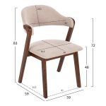 ΣΕΤ ΤΡΑΠΕΖΑΡΙΑΣ 9ΤΜΧ RIDER HM21341 ΤΡΑΠΕΖΙ ΑΠΟ MDF--ΚΑΡΕΚΛΕΣ RUBBERWOOD & ΥΦΑΣΜΑ - Image 3