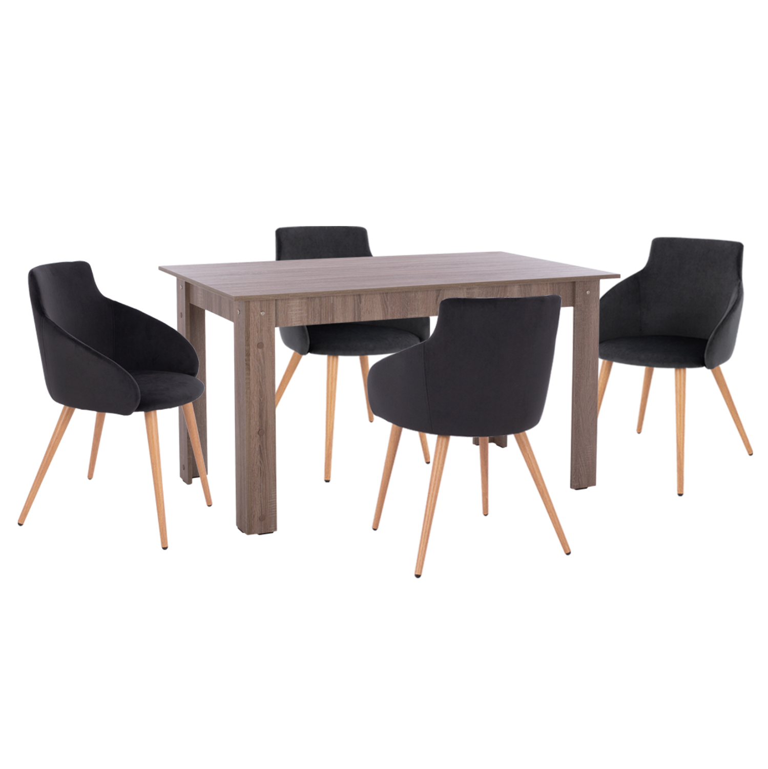 set-trapezarias-eschoroy-5tmch-fb9108860 ΣΕΤ ΤΡΑΠΕΖΑΡΙΑΣ ΕΣ.ΧΩΡΟΥ 5ΤΜΧ KELVIN HM10886.05 ΜΕΛΑΜΙΝΗ SONAMA OAK-ΜΑΥΡΟ ΒΕΛΟΥΔΟ - Image 1