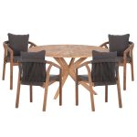 ΣΕΤ ΤΡΑΠΕΖΑΡΙΑΣ ΕΞ.ΧΩΡΟΥ 5ΤΜΧ CORTEN HM10900.02 ΞΥΛΟ ΑΚΑΚΙΑΣ ΦΥΣΙΚΟ--ΜΑΞΙΛΑΡΙΑ ΓΚΡΙ