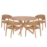 ΣΕΤ ΤΡΑΠΕΖΑΡΙΑΣ ΕΞ.ΧΩΡΟΥ 5ΤΜΧ CORTEN HM10909 ΞΥΛΟ ΑΚΑΚΙΑΣ & ΣΧΟΙΝΙ--ΦΥΣΙΚΟ