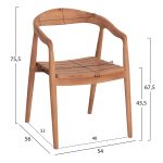 ΣΕΤ ΤΡΑΠΕΖΑΡΙΑΣ ΕΞ.ΧΩΡΟΥ 5ΤΜΧ EBENIZER HM10915 ΞΥΛΟ TEAK ΣΕ ΦΥΣΙΚΟ - Image 3