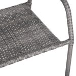 ΣΕΤ ΤΡΑΠΕΖΑΡΙΑΣ ΕΞ.ΧΩΡΟΥ 5ΤΜΧ MORNER HM21008 ΜΕΤΑΛΛΟ & WICKER ΣΕ ΓΚΡΙ - Image 5