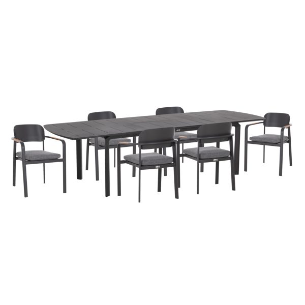ΣΕΤ ΤΡΑΠΕΖΑΡΙΑΣ ΕΞ.ΧΩΡΟΥ 6 ΘΕΣΕΩΝ ELARA HM10726.01 ΓΚΡΙ ΑΛΟΥΜΙΝΙΟ-ΕΠΕΚΤΕΙΝΟΜΕΝΟ ΤΡΑΠΕΖΙ