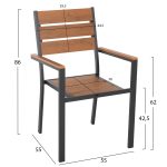 ΣΕΤ ΤΡΑΠΕΖΑΡΙΑΣ TABER HM21198 ΤΡΑΠΕΖΙ & 6 ΠΟΛΥΘΡΟΝΕΣ-ΑΛΟΥΜΙΝΙΟ & POLYWOOD-ΑΝΘΡΑΚΙ - Image 3
