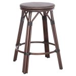 ΣΚΑΜΠΟ ΑΛΟΥΜΙΝΙΟΥ ΜΕΣ.ΥΨΟΥΣ CHINO HM6286.01 BAMBOO LOOK & TEXTILENE ΚΑΦΕ 43x43x65Υεκ