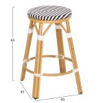 ΣΚΑΜΠΟ ΑΛΟΥΜΙΝΙΟΥ ΜΕΣ.ΥΨΟΥΣ CHINO HM6286.03 BAMBOO LOOK & TEXTILENE ΜΑΥΡΟ 43x43x65Υεκ - Image 2